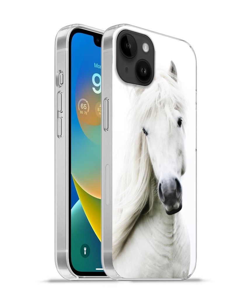 MuchoWow Handyhülle Schutzhülle Hülle für Apple iPhone 14 Plus - Soft case Pferde - Nutztiere - Mähnen Silikon Softcase Handy Hülle - Abbil...