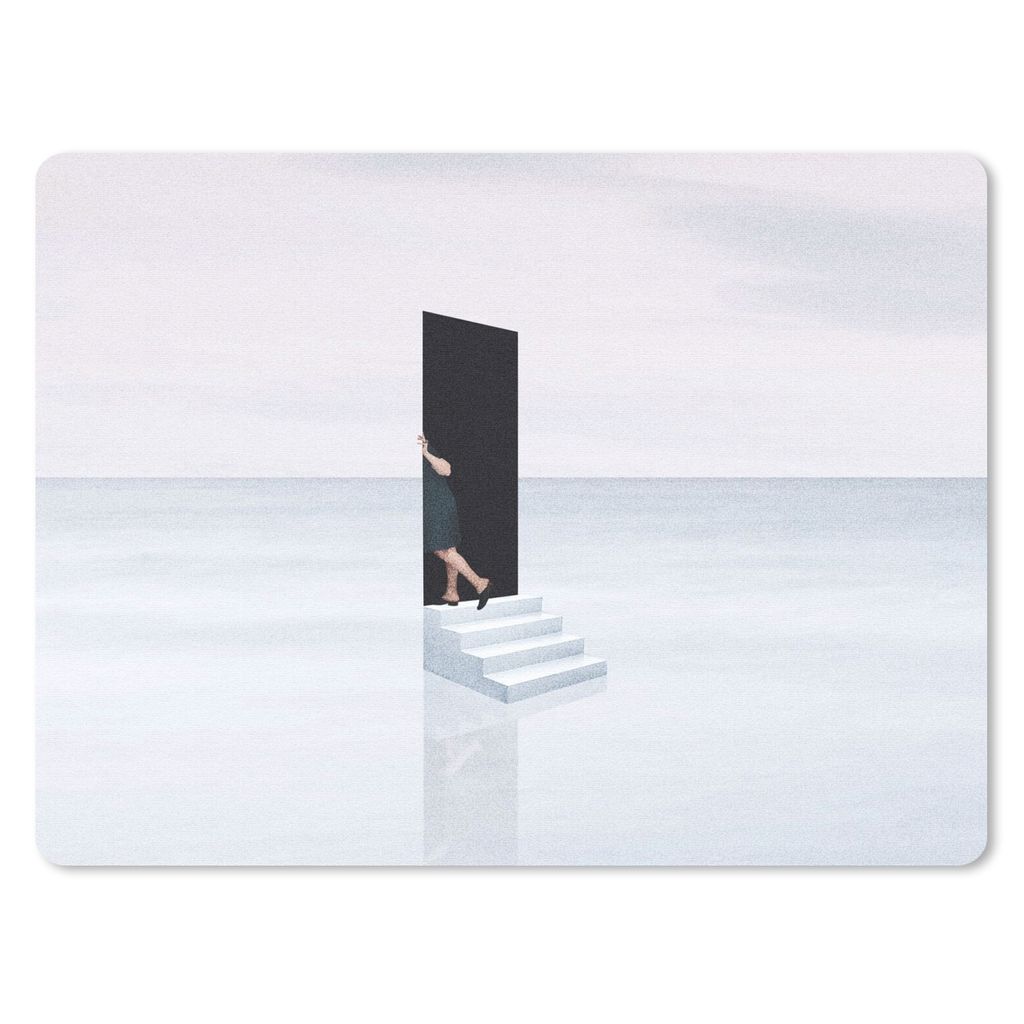 MuchoWow Mauspad Mousepad Vintage - Tür - Abstrakt 23x19 cm - Mousepads - Maus Mat - Pad - Mausunterlage - Schreibtischunterlage - Mauspad