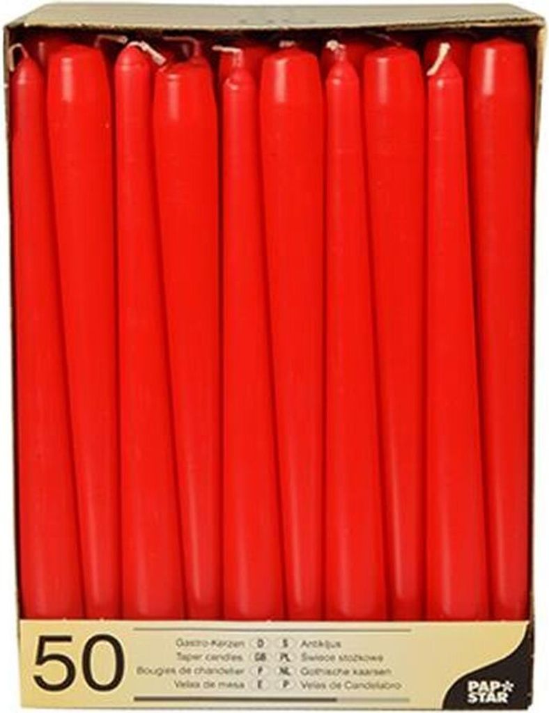 100 Leuchterkerzen rot Ø 2,2 cm · 25 cm Produktbild 