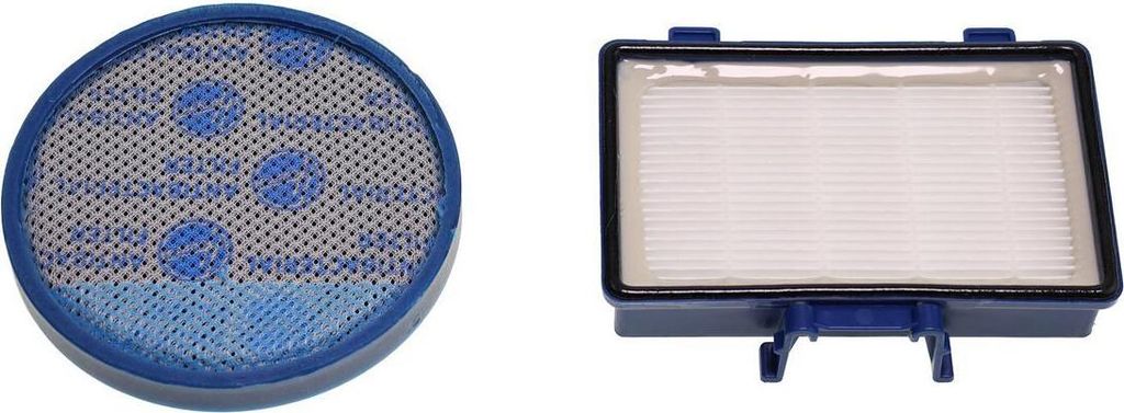 Two vacuum cleaner filters against a white background.