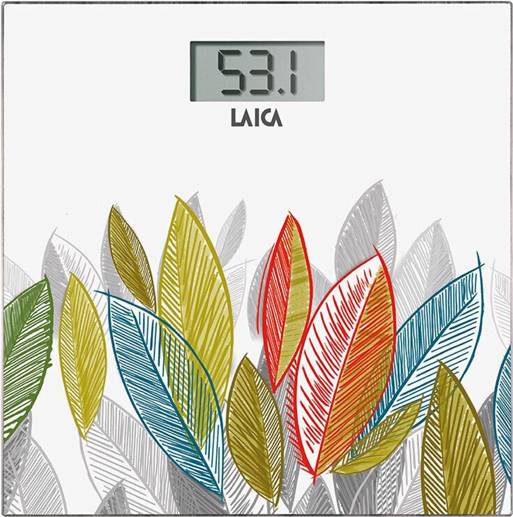LAICA Electronic Bathroom Scale for Body Weight 180kg Capacity Pop Leaves