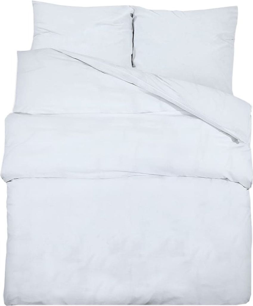 vidaXL Ensemble de literie blanc 200x220 cm coton Image du produit 
