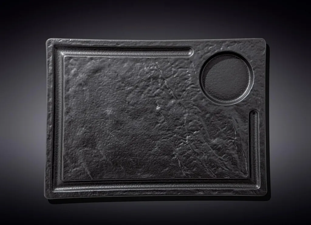 Grand plat de service Wilmax pour sushis et réceptions noir SlateStone