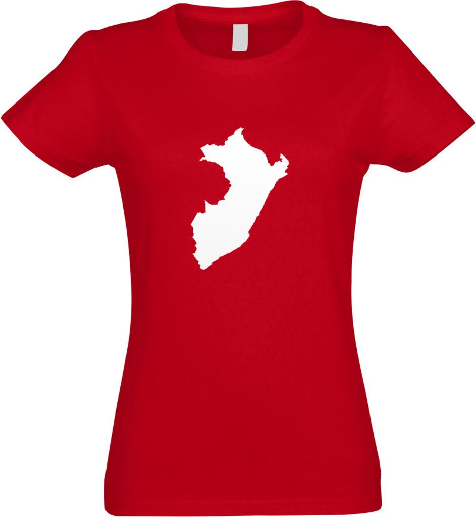 Kiwistar - T-Shirt tailliert - Damen - rot - Peru Umriss Kontur - mit Motiv Bedruckt - Funshirt Design - Sport - Freizeit - Damen - S