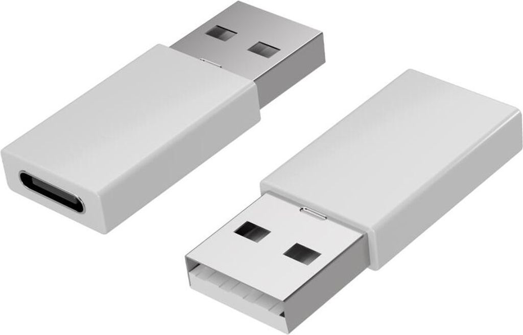 Adapter USB 2.0 A Stecker auf USB 3.1 C Buchse, weiß