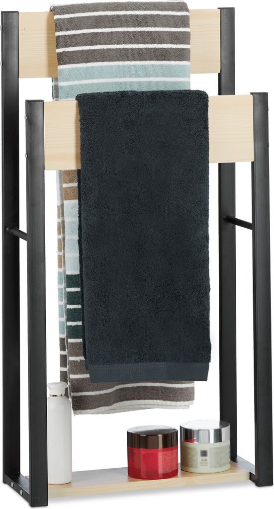 relaxdays Handtuchhalter stehend zweifach