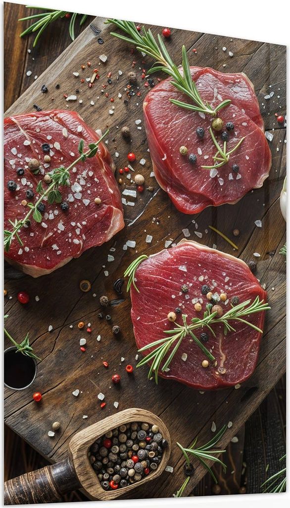 Glasbild 60x90cm in XXL für Wohnzimmer, Schlafzimmer Motiv Frische Gewürze