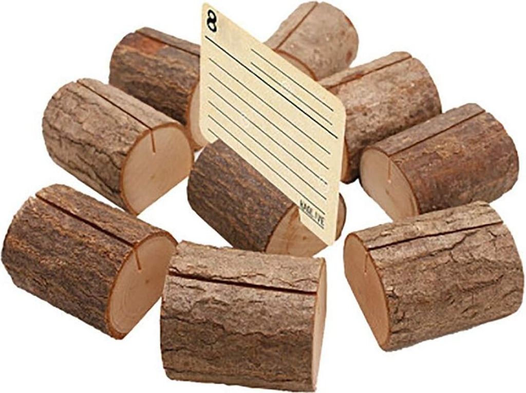 10 Stück dekorative Tischkartenhalter aus Holz, Tischnummernständer aus Holz für Hochzeiten, Tischkartenhalter, kreative Memokarten, Hotel-/Tisc...