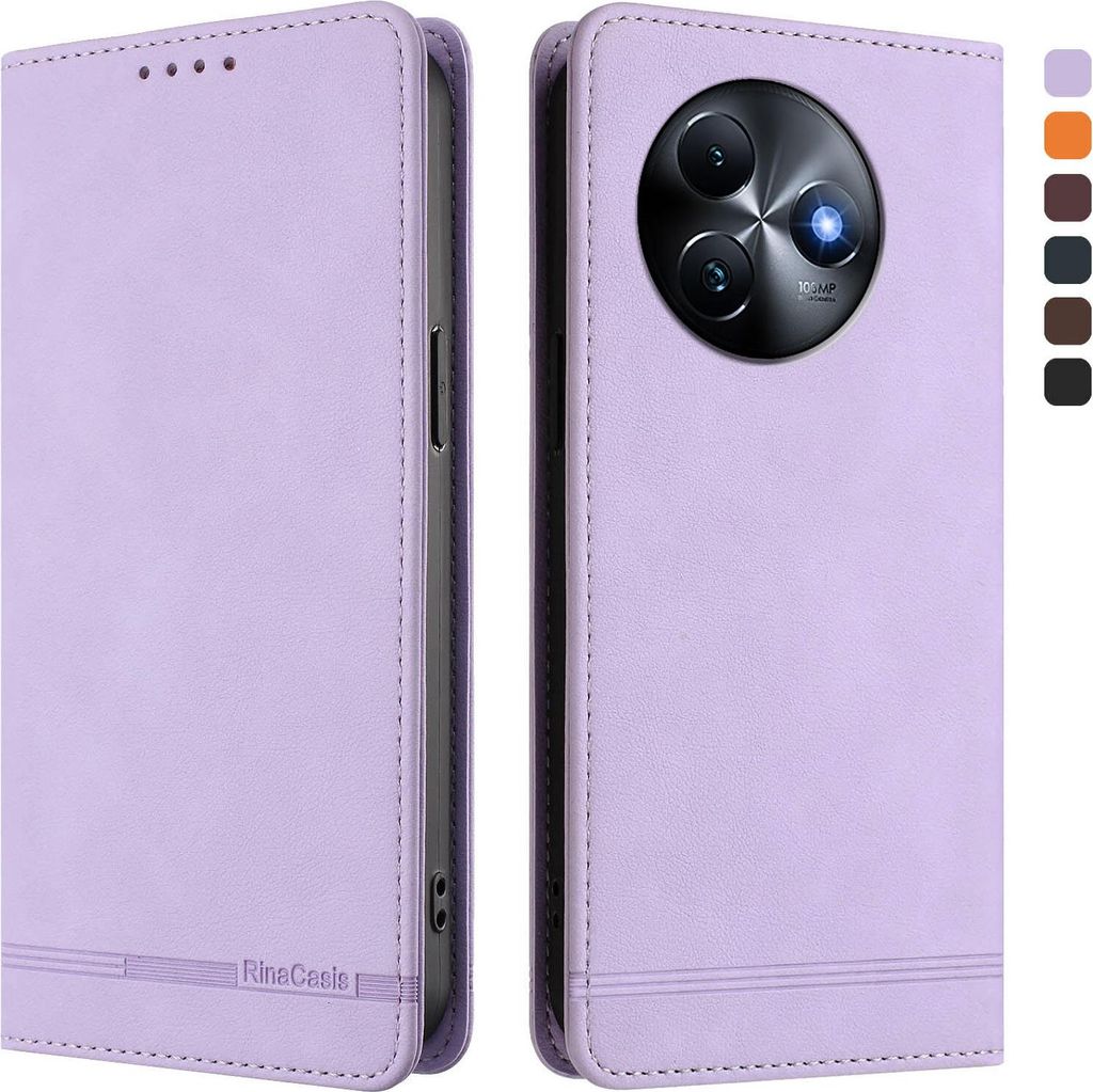 Hülle für itel S24, Retro Kunstleder Ständer Klapphülle mit Kartenfächer und Magnetische Violett