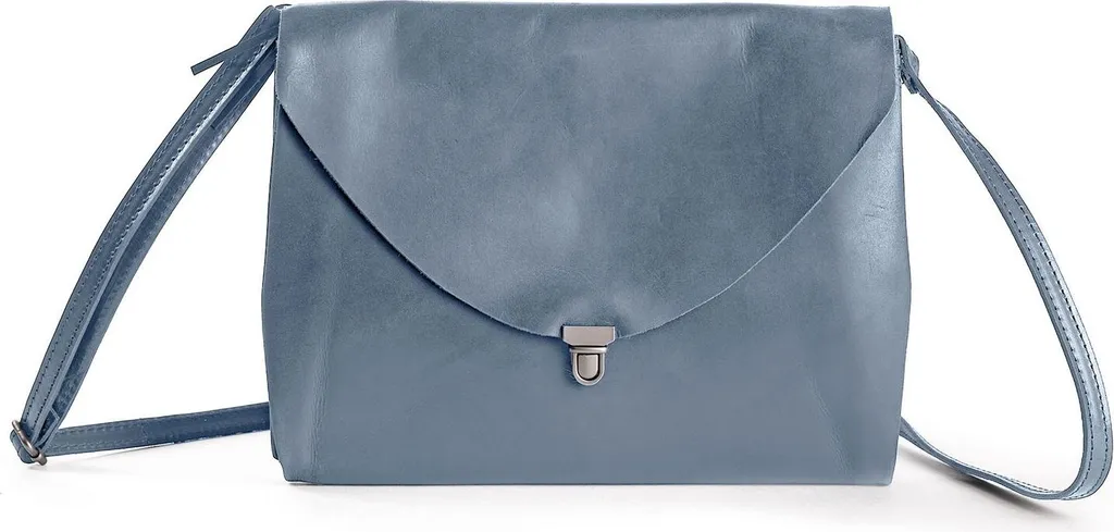 HAROLD'S Pelle borsa a tracolla pochette Fold Handbag Clutch Light Blue grigio cadetto