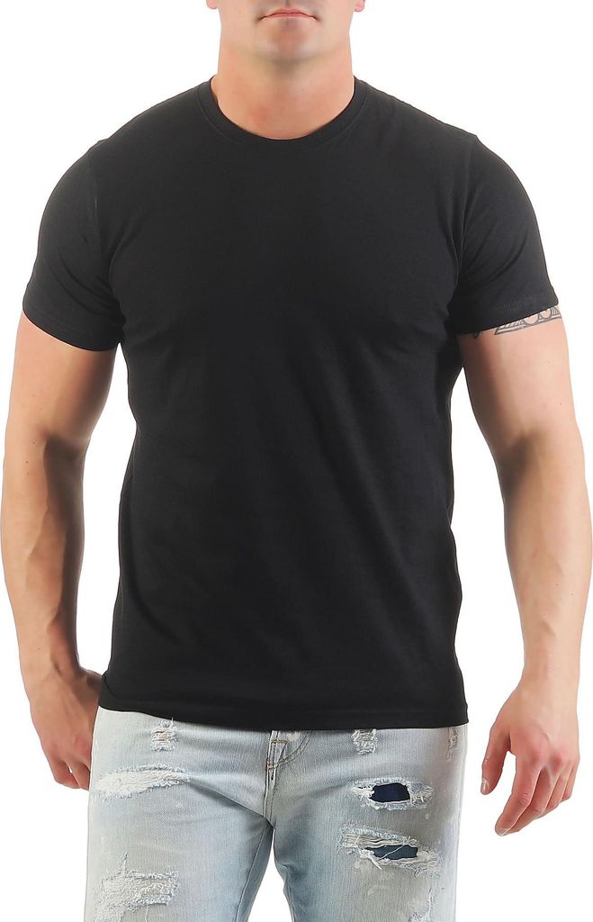 Mivaro Herren T-Shirt Basic mit Rundhals – 100% Baumwoll Shirt für Alltag, Freizeit und Sport, atmungsaktiv, Regular Fit, weiß, bis 5XL