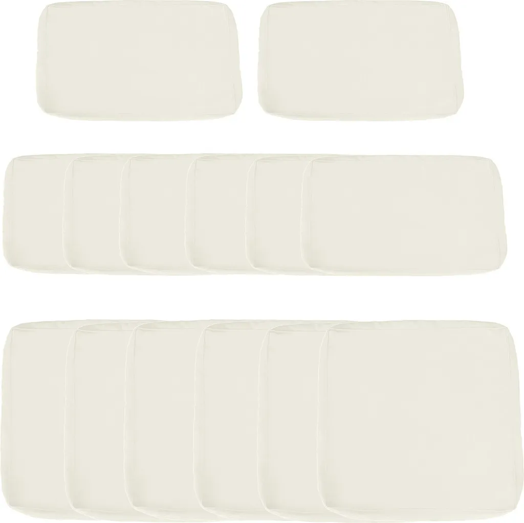 Housse Coussin Salon de Jardin Déperlante - Pack de 14 Zippées Crème