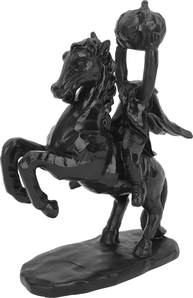 Statue Cavalier sans Tête 22cm en Résine Noire Déco Horreur Halloween