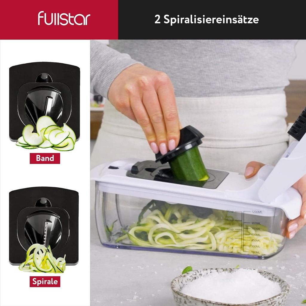 Gemüsezerkleinerer Handspiralschneider - Multifunktionale Gemüseschneider Veg Ui Zerkleinerer - Salatzerkleinerer Kartoffelschneider - Entsafter ...