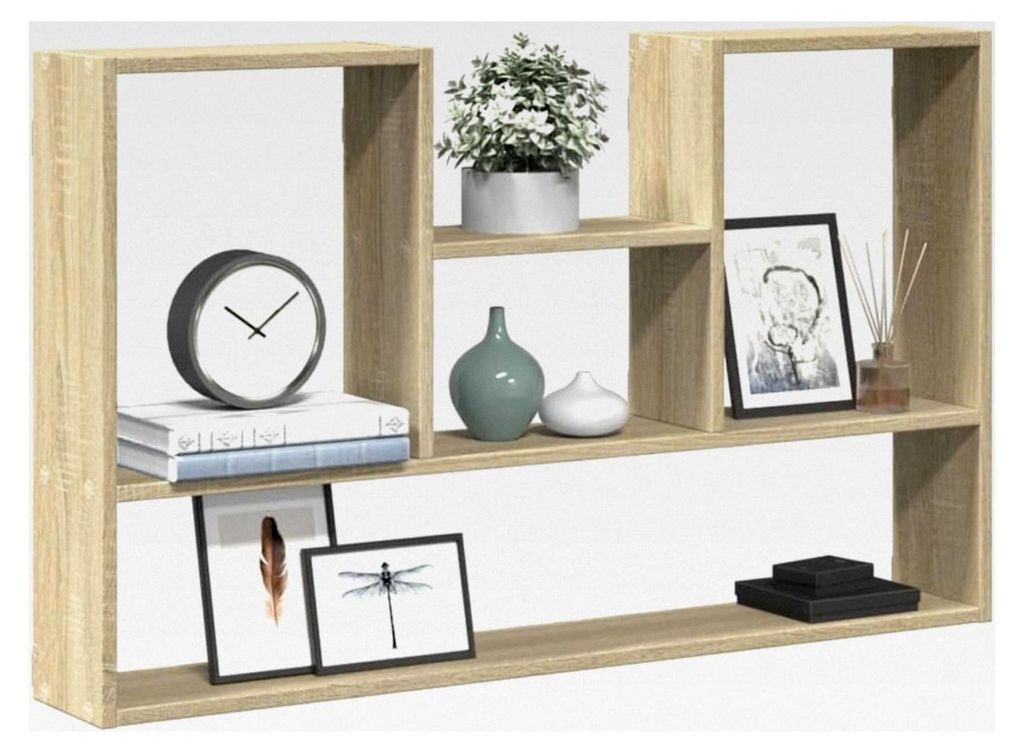 Schweberegal für das Wohnzimmer in Sonoma-Eiche, 99x15x60 cm, Holzwerkstoff, Wandregal, platzsparend, Regalwürfel, Stauraum für Bücher