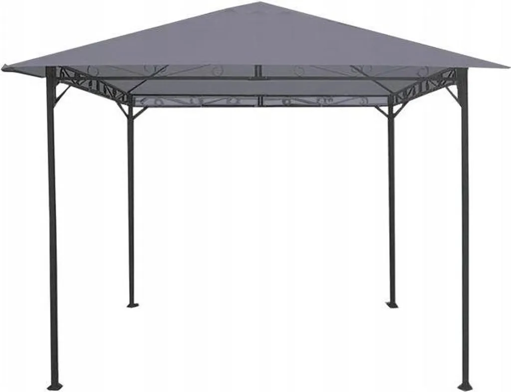 Aga Tonnelle 3x3 m Grise - Pavillon résistant avec toile déperlante