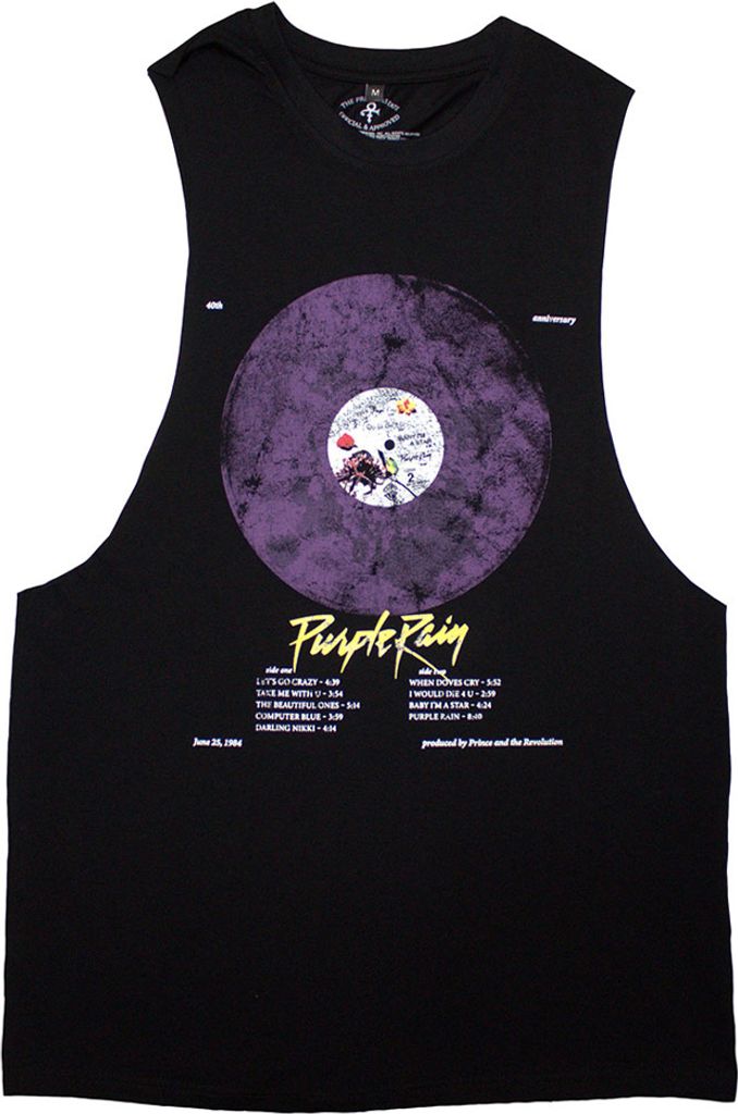 Prince - "Purple Rain" Top für Herren/Damen Uni RO13544 (M) (Schwarz)
