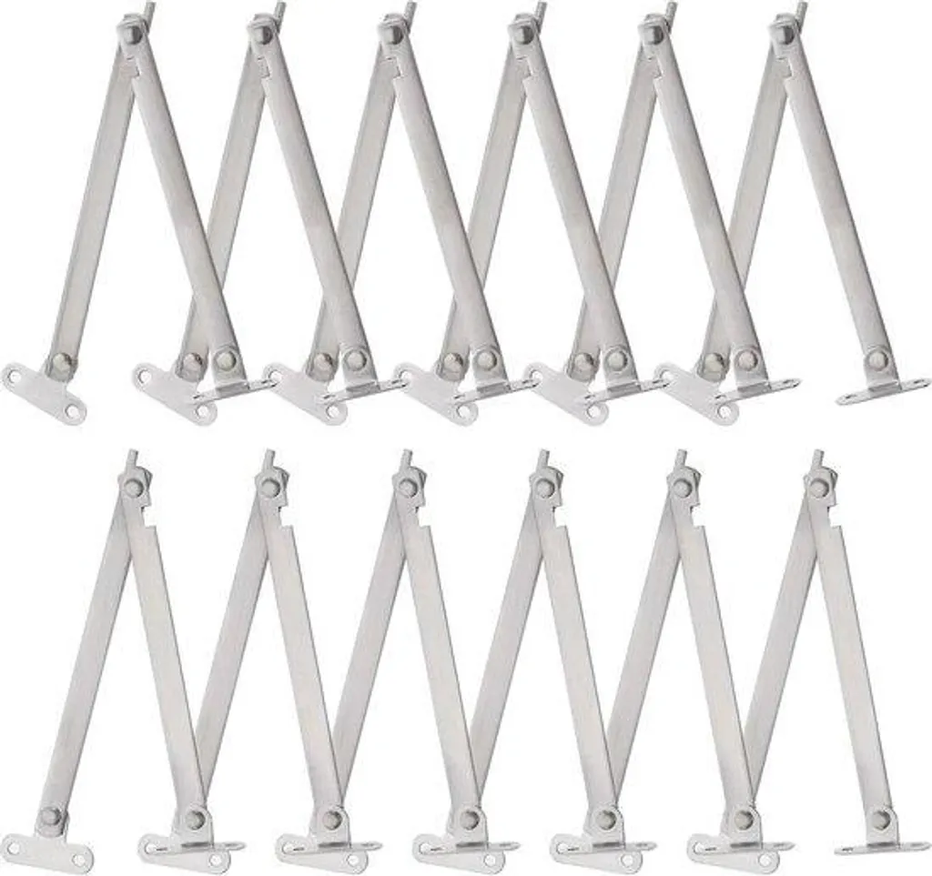 Support charnière acier inoxydable robuste - Kit de 12 plaques anti-rouille