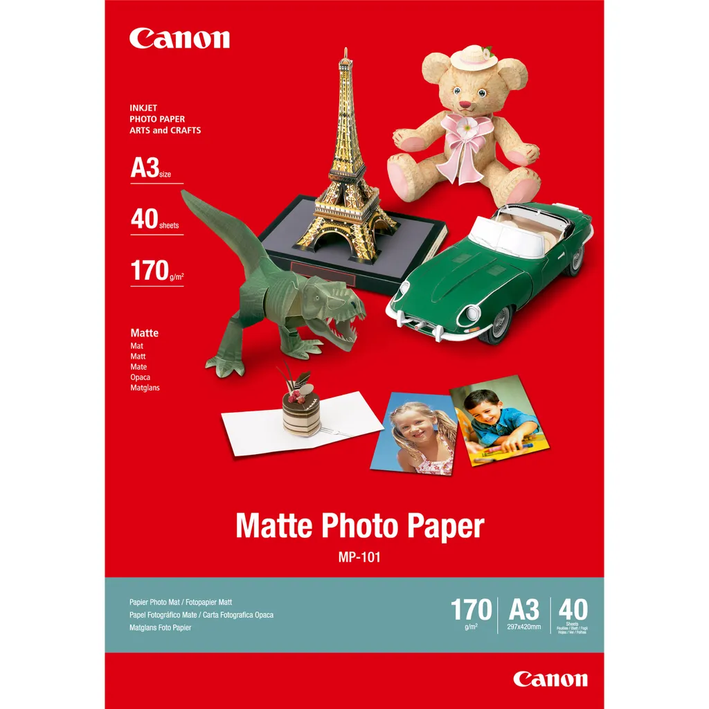 Carta Fotografica Opaca Canon MP-101 A3 per Hobby e Foto 40 Fogli
