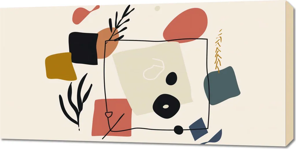 Habiller un Mur Vide : Tableau Conversation Abstraite 100x50 cm Moderne