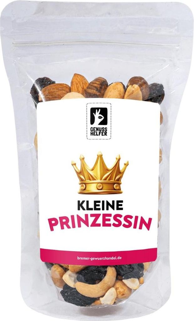 GeNUSSmischung Prinzessin, Nussmix, Studentenfutter mit Spruch, 175g
