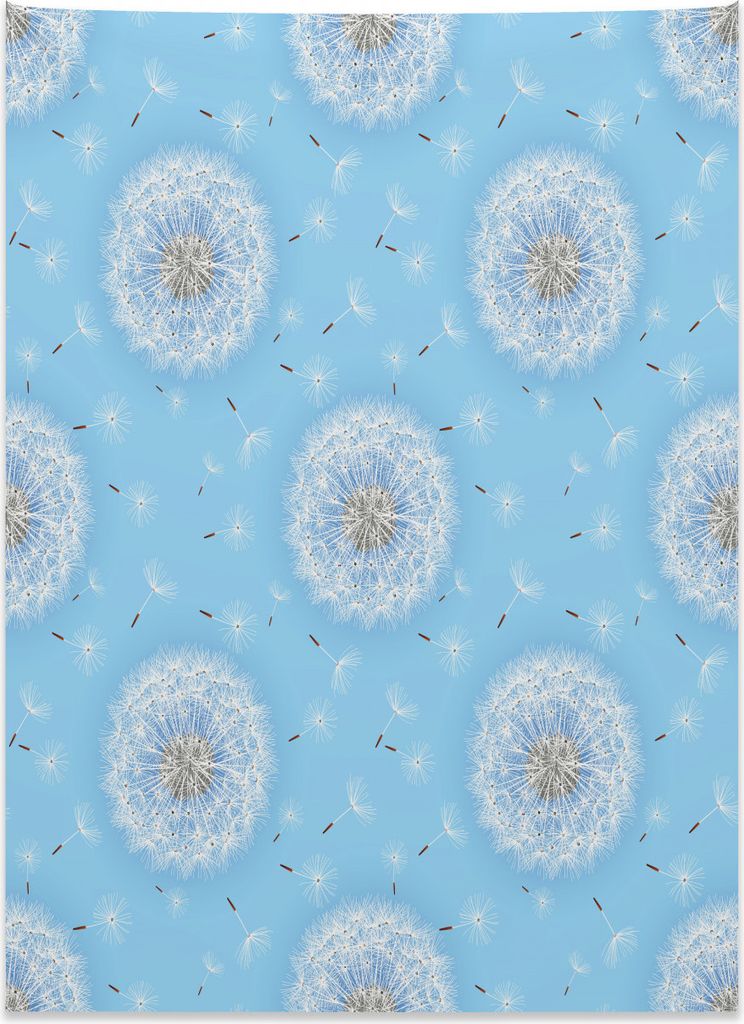Abakuhaus Blumen Wandteppich, Frühling Romantisches Design aus Weiches Mikrofaser Stoff Kein Verblassen Klare Farben Waschbar, 110 x 150 cm, Himme...