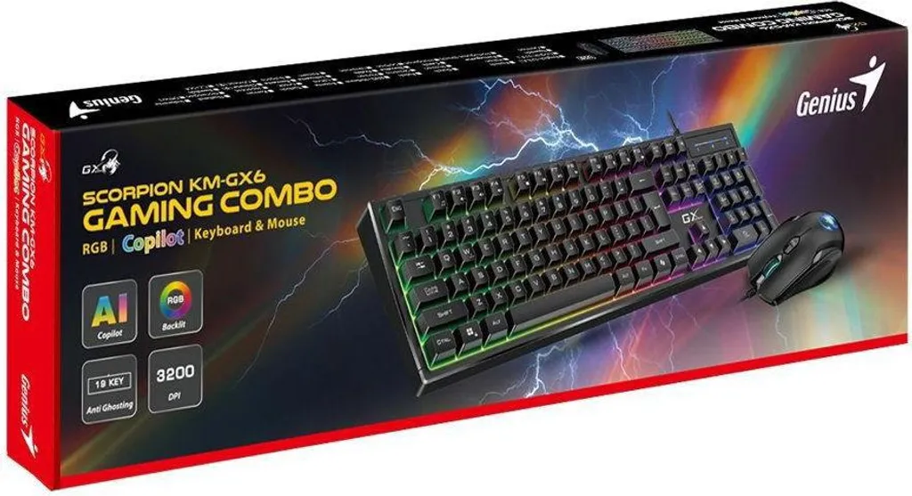 Ensemble Clavier et Souris Gamer Genius Scorpion KM-GX6 Rétroéclairé