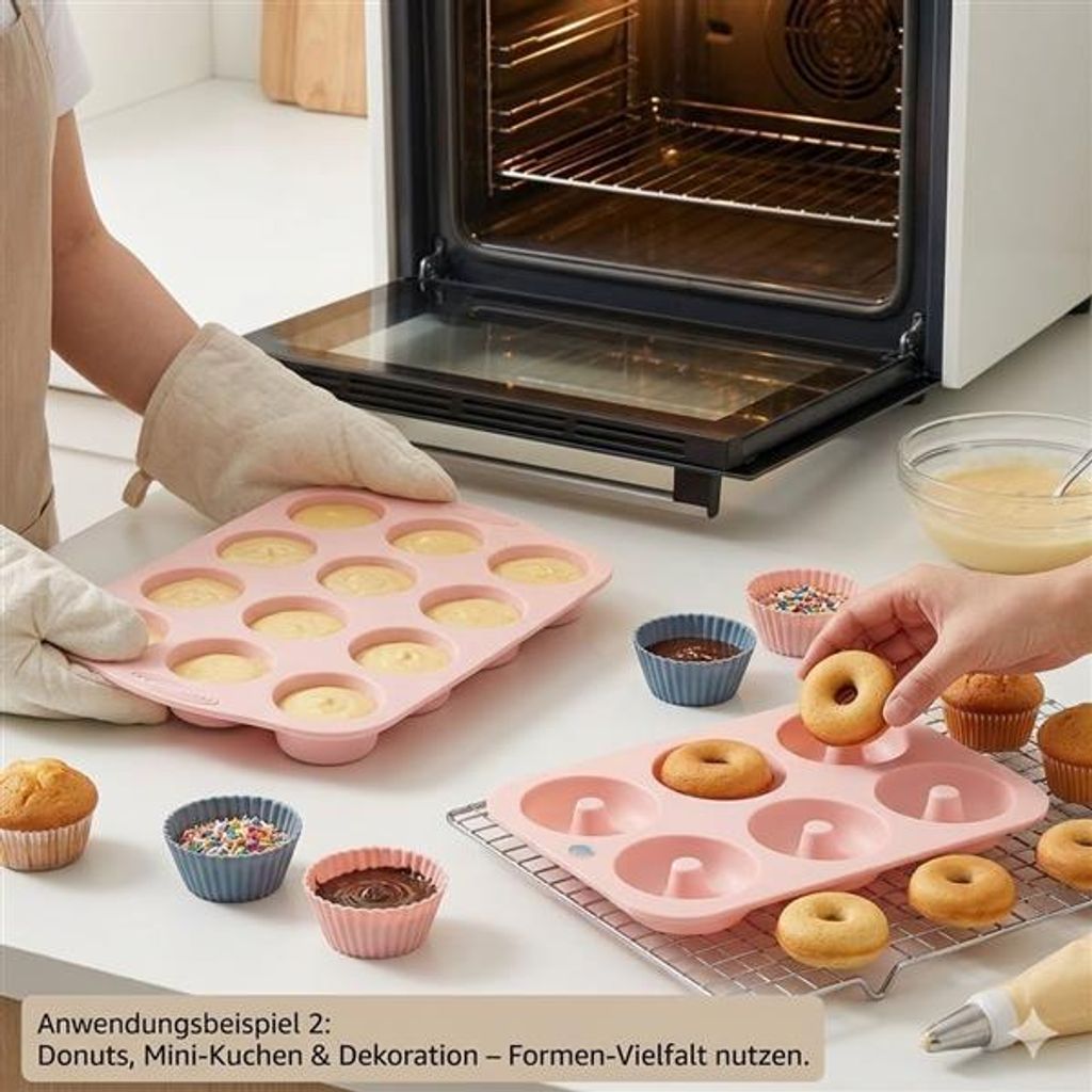 23 teiliges Silikon Backformen Set – Muffinförmchen