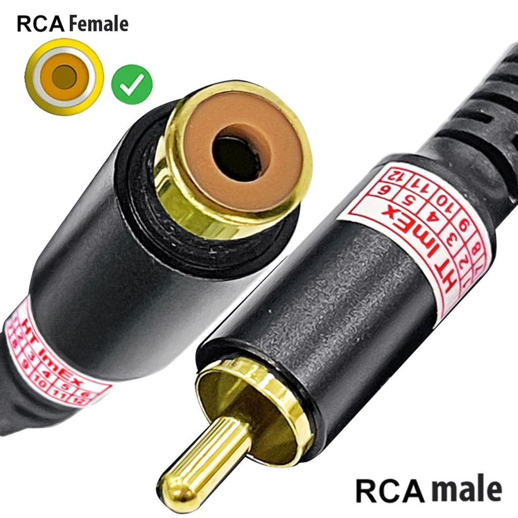 Audio Video Extension Cable Aluminum Alloy Shell RCA Male To Female Adapter DE