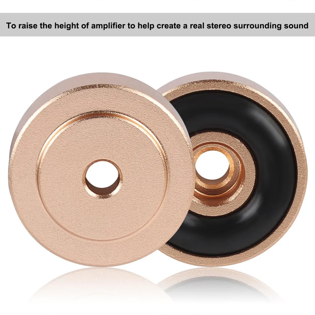 Piedini Antivibranti In Alluminio Per Hi-Fi, 30x11 Mm, Con Supporto In Gomma Assorbente, Set Da 4 Pezzi, Colore Oro, Hifi Lab