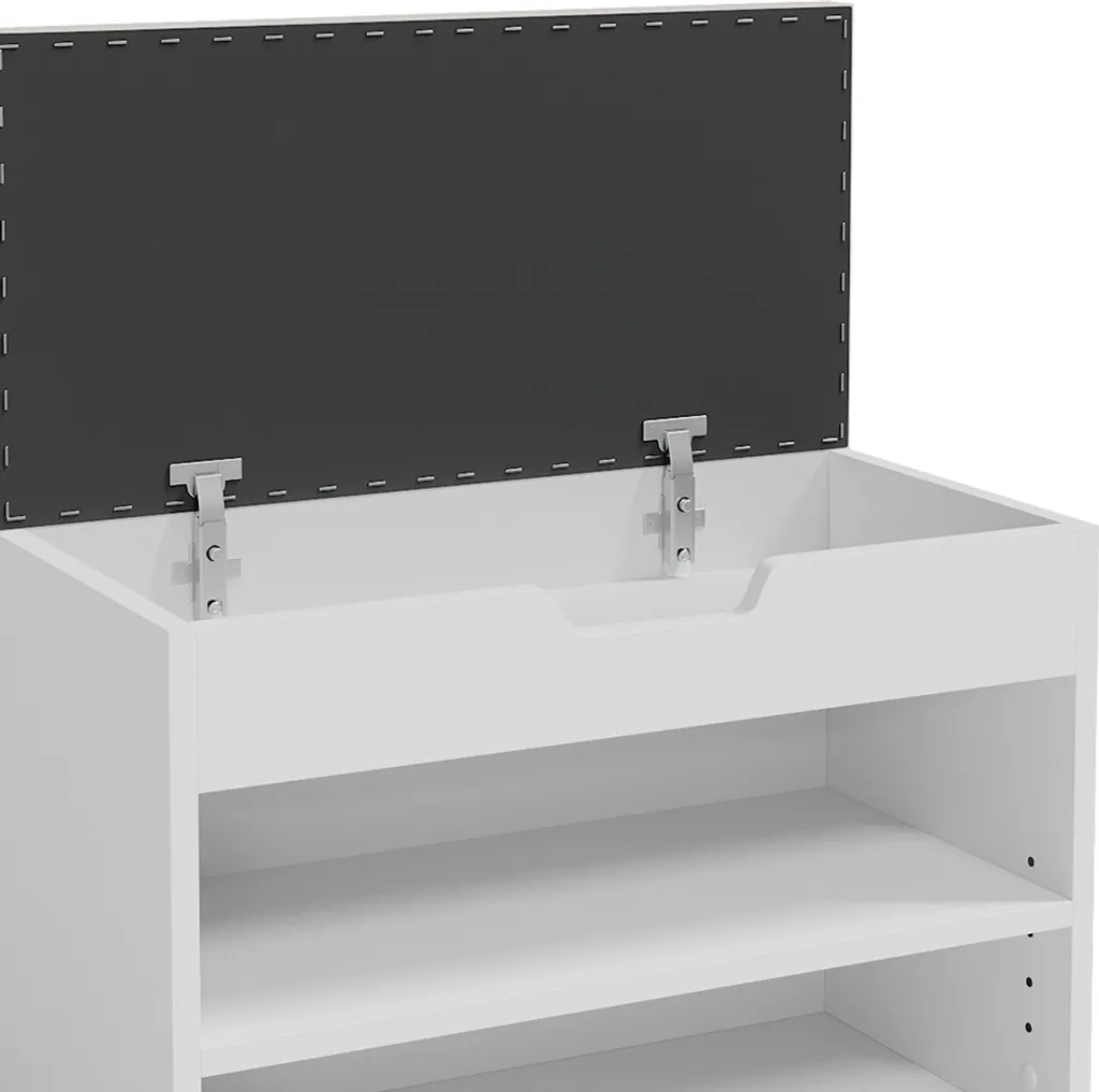 Panca per scarpe Vicco Rolfe, 60 x 45 cm, bianco - 6