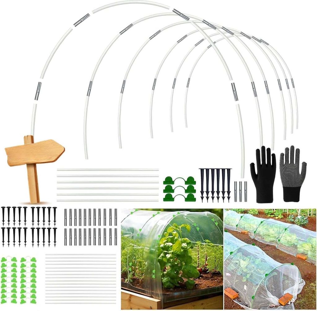 Bögen Reifen Gewächshaus für Folientunnel Garten Set 30 Stück Weiß
