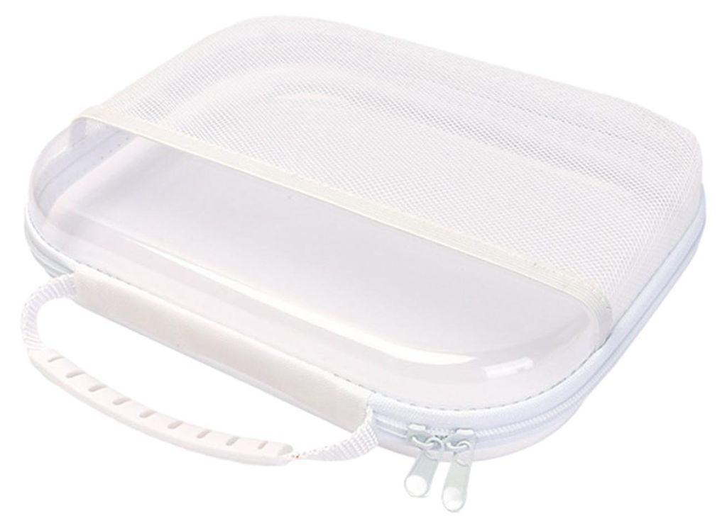 Transparente, wasserdichte Hartschalen-Kulturtasche mit Netzfach, Tragegriff und getrennten Fächern für trockene und nasse Kosmetikartikel, Toile...