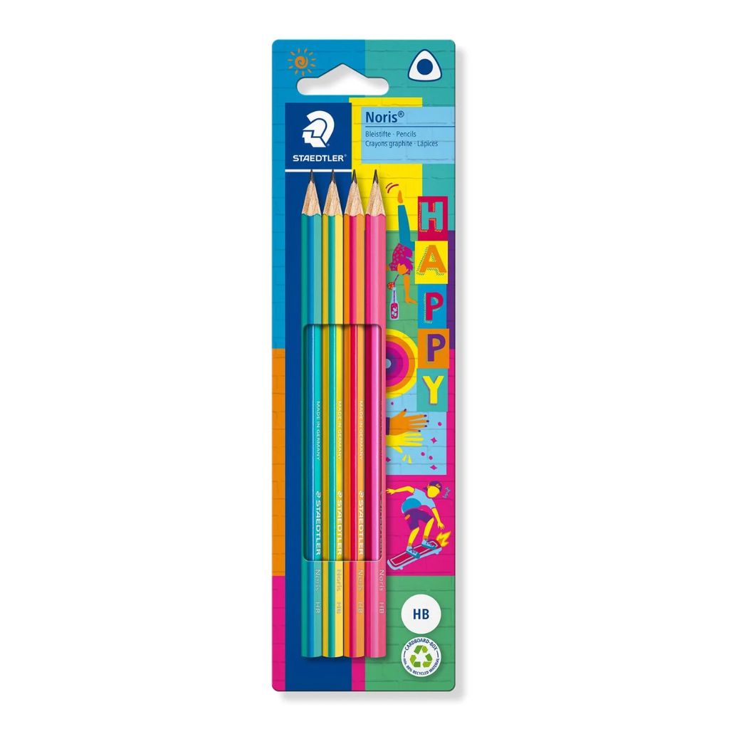 Staedtler 118 Bk4 Ha Triangular Happy Stripes Multicolor Hb Lead Bleistift 4 Einheiten One Size