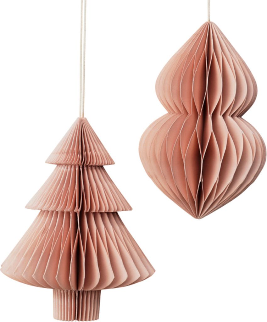 Broste Copenhagen Copenhagen CHRISTMAS MIX Papierhänger dusty pink Set2