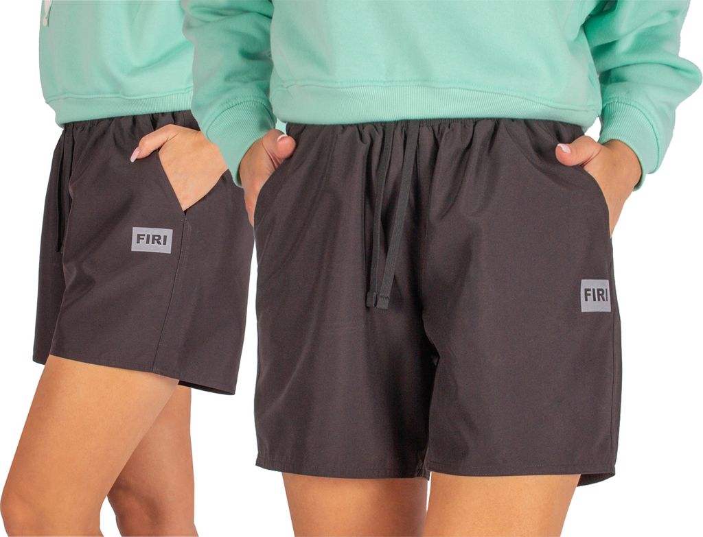 Kurze Damen-Sport-Shorts mit Gummizug, schwarz, XL