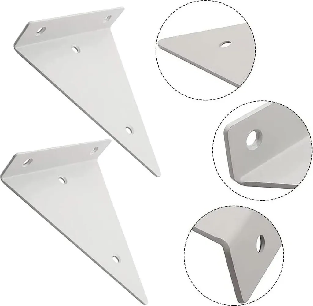 Support étagère triangulaire caché - Design robuste blanc avec visserie