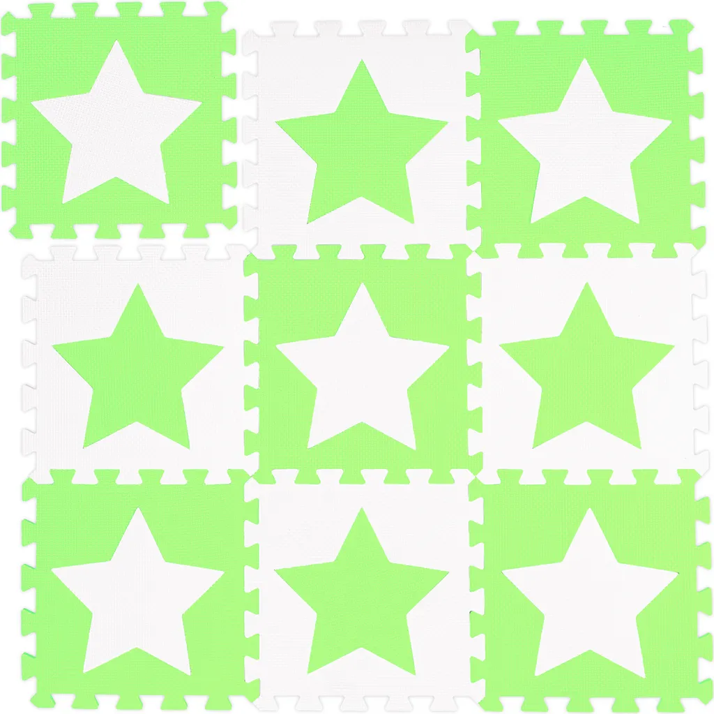 Tapis de Jeu Puzzle Étoiles en Mousse EVA - Protection Sol 36 Pièces