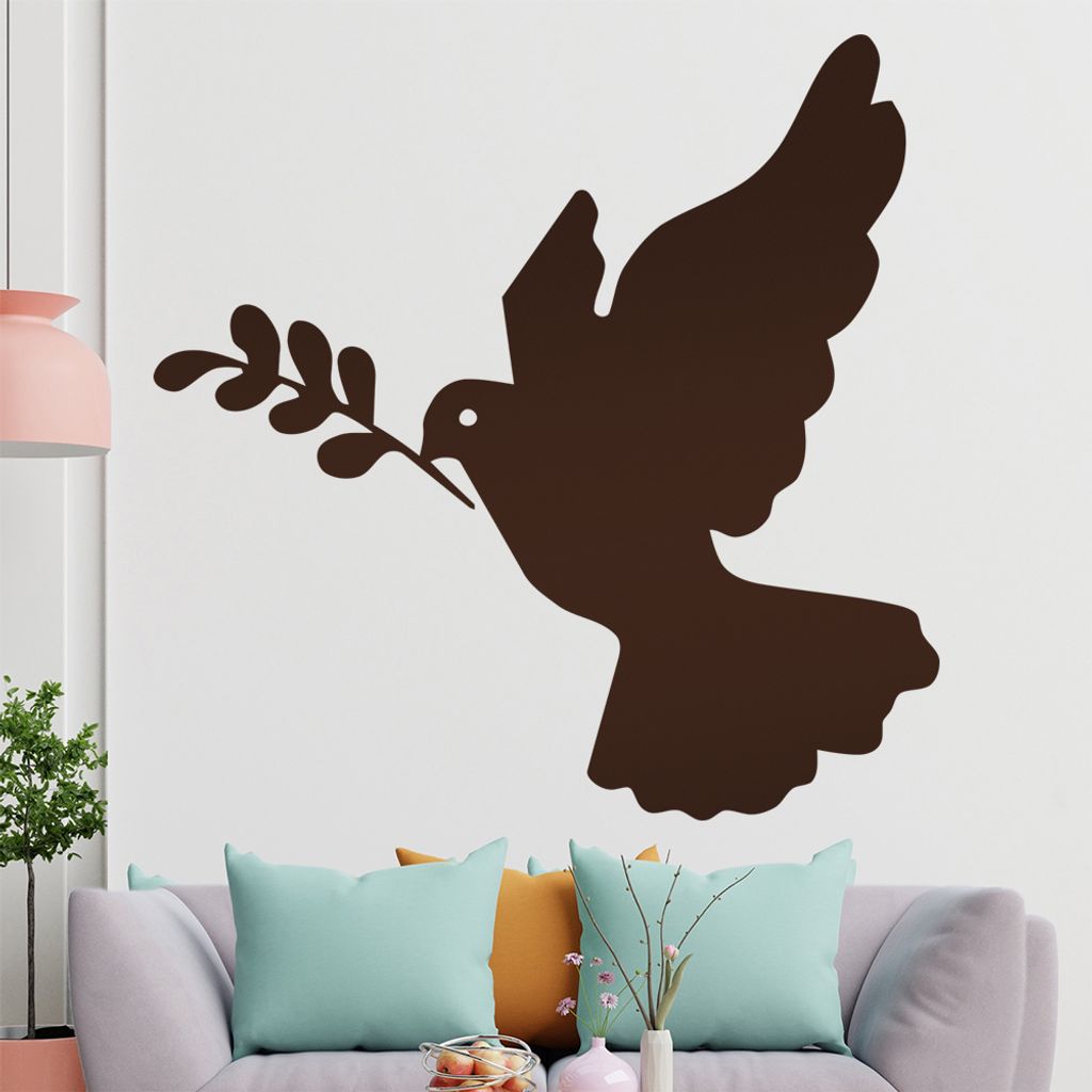 KIWISTAR Friedenstaube - Vogel Weiß Peace Waffenruhe Partnerschaft Wandtattoo in 6 Größen - Wandaufkleber Wall Sticker - Dekoration, Küche, Woh...