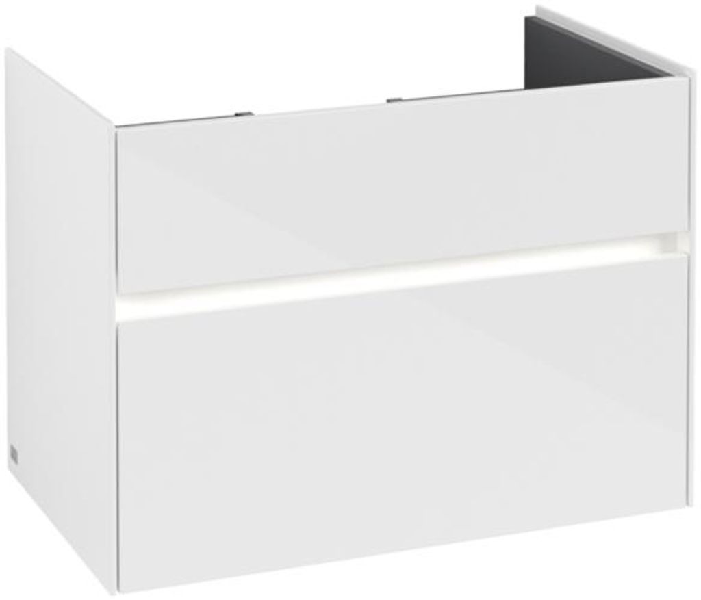 Villeroy & Boch Collaro Waschbeckenunterschrank, 2 Auszüge, Waschbecken mittig, mit integrierter Beleuchtung, 754x546x444mm, C010B0DH