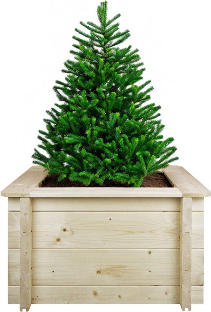 Hochbeet Holz - 58x58xH35 cm - Hochbeete für Garten - Kräuterbeet - Blumenkasten holz - Solid 28 mm Pine/Spruce Wood - TIMBELA M616-1