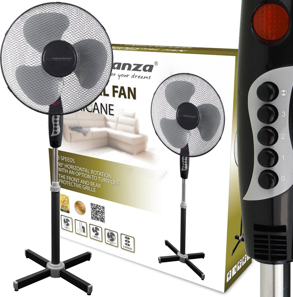 Esperanza EHF001KE Ventilator Schwarz Chrom