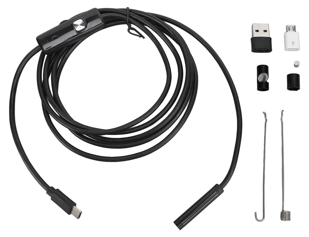 7 mm Durchmesser, 2 m Kabel, Industrie-Endoskop, Typ C, USB, Micro-USB, Inspektionskamera für mechanische interne Struktur, Pipeline-Verstopfung