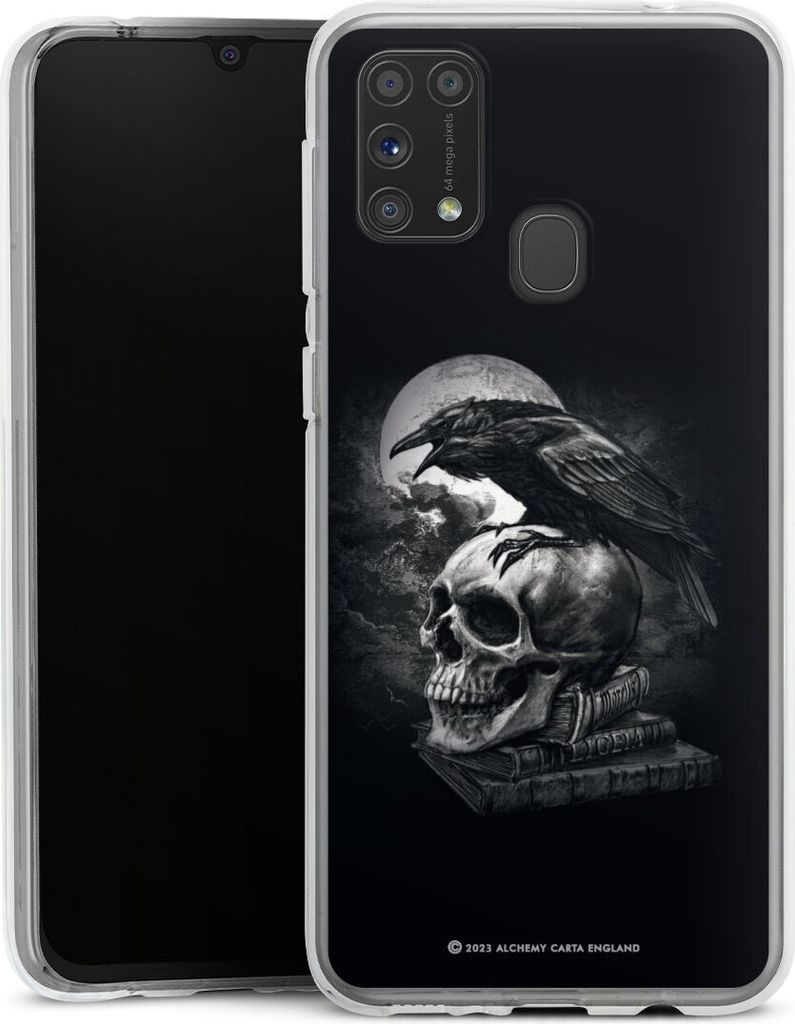DeinDesign Handyhülle für Samsung Galaxy M31 Silikon Hülle Case Smartphone Schutzhülle Rabe Schädel Totenköpfe