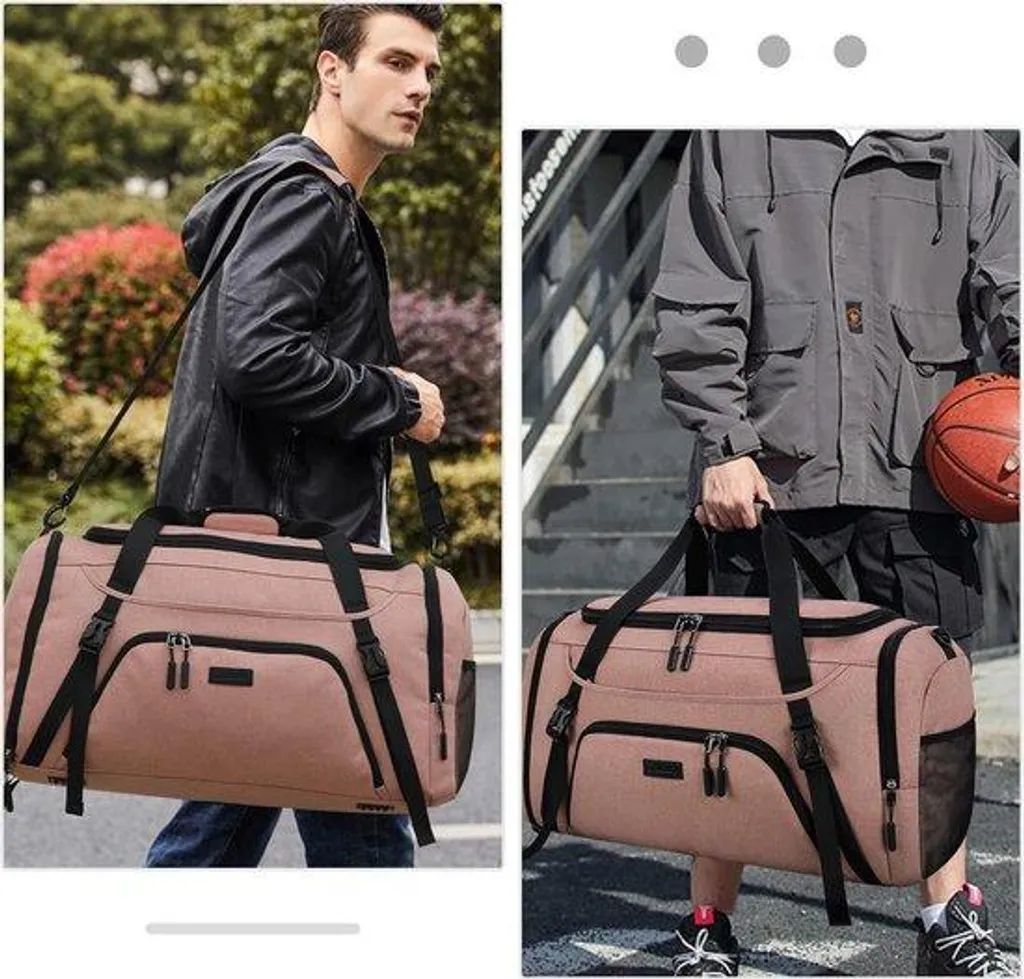 Sac de sport 55L homme et femme avec compartiment chaussures robuste