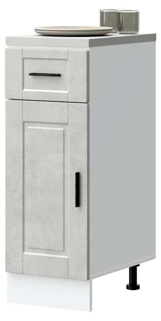 Küchenunterschrank in Betongrau aus Holzwerkstoff