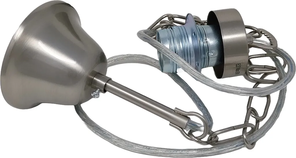 Lampada a sospensione con attacco E27 ad anello a vite catena a sospensione, L100cm, satinata