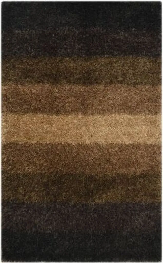 Grand Tapis de Salon Marron Shaggy Kerala 109 - Texture Moelleuse