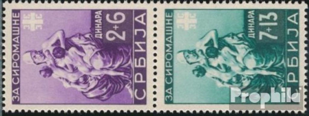 Briefmarken Serbien (Dt.Bes.2.WK.) 1942 Mi SZd1 postfrisch Wohlfahrt