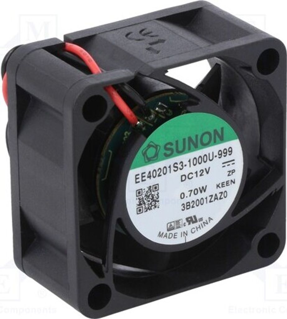 1x Lüfter: DC 16,5dBA 12VDC 40x40x20mm 10,69m3/h gleitend EE40201S3-1000U-999 DC